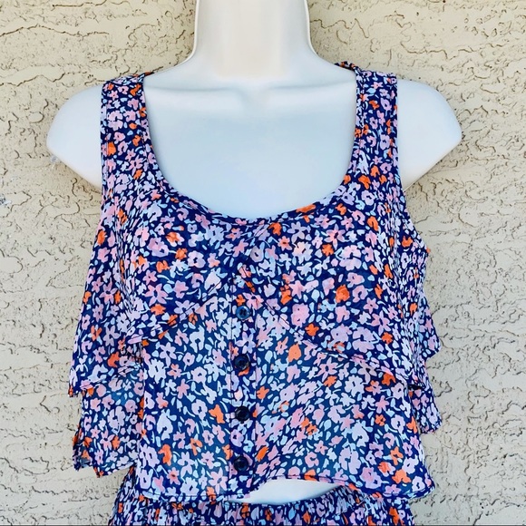 BCBGeneration Floral Chiffon Two Piece Skirt Set - Picture 6 of 11